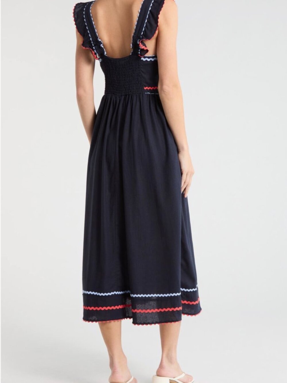 NWT Ellen Tracy Rickrack Detail Summer Dress Size Large